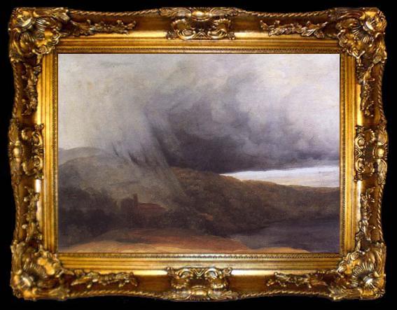 framed  Pierre de Valenciennes Storm by the Banks of a Lake, ta009-2